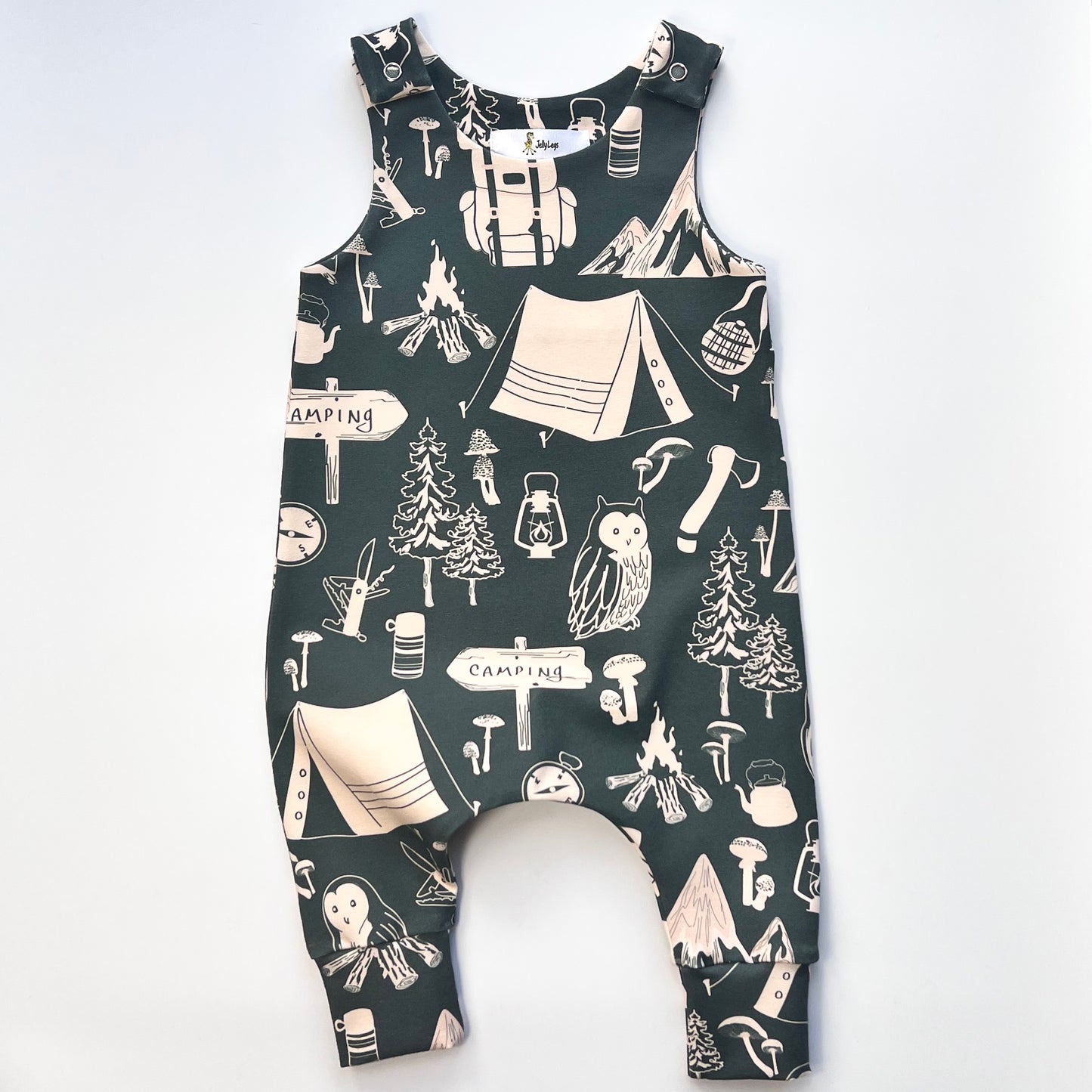 CAMPING DUNGAREE ROMPER