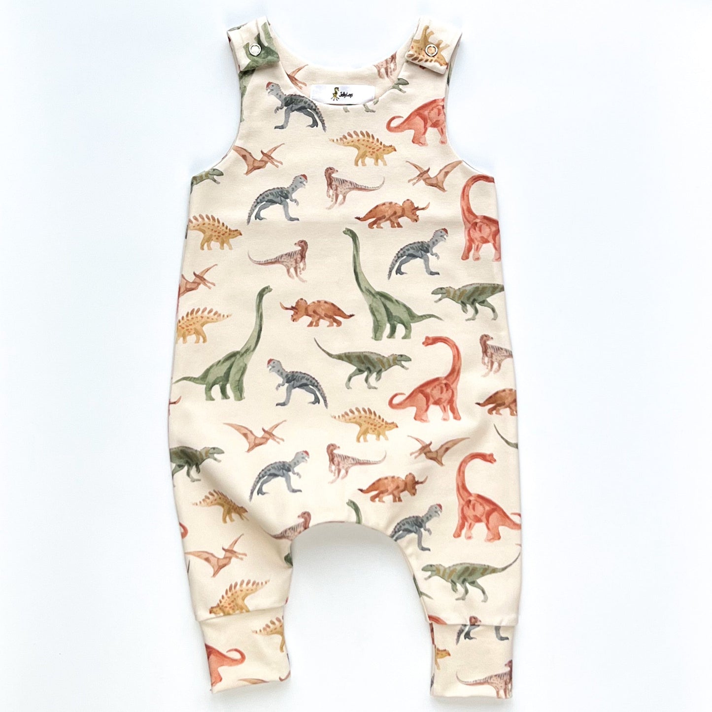 DINO DUNGAREE ROMPER