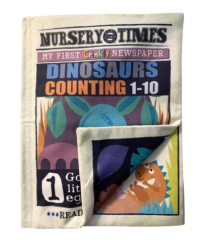 Nursery Times Crinkle Newspaper - Dinosaur Count