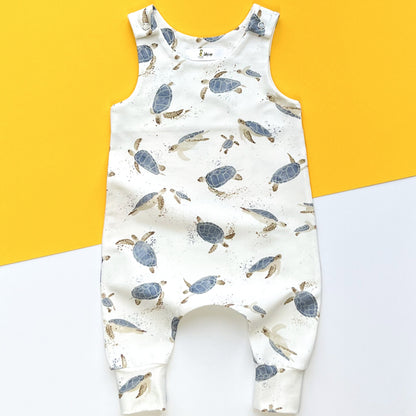 TURTLES DUNGAREE ROMPER (Pink)