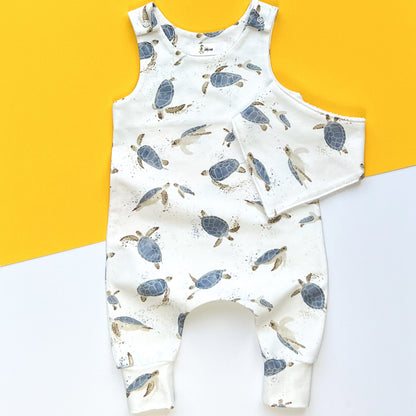 TURTLES DUNGAREE ROMPER (Pink)
