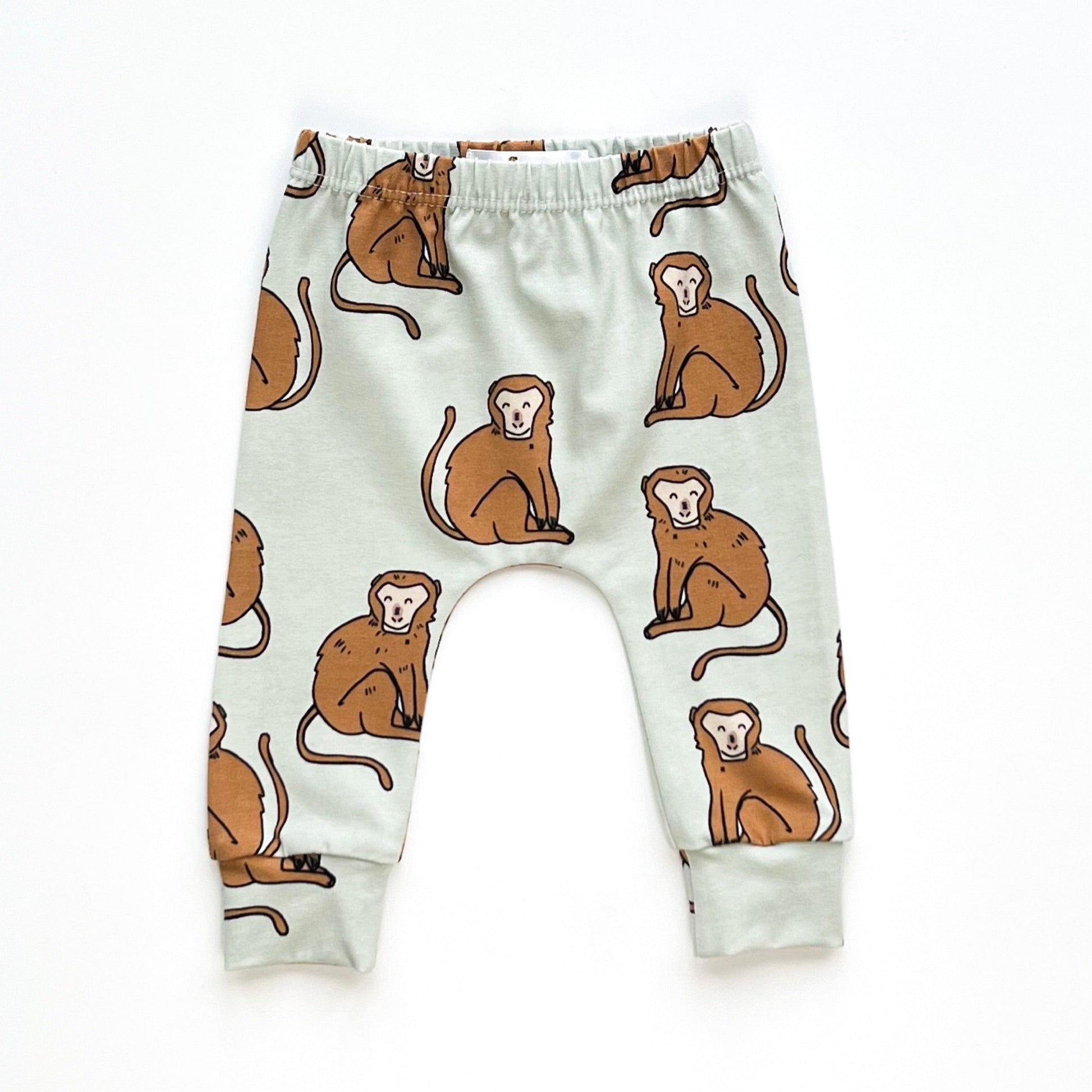Monkey print baby leggings