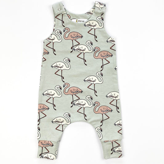 FLAMINGO DUNGAREE ROMPER
