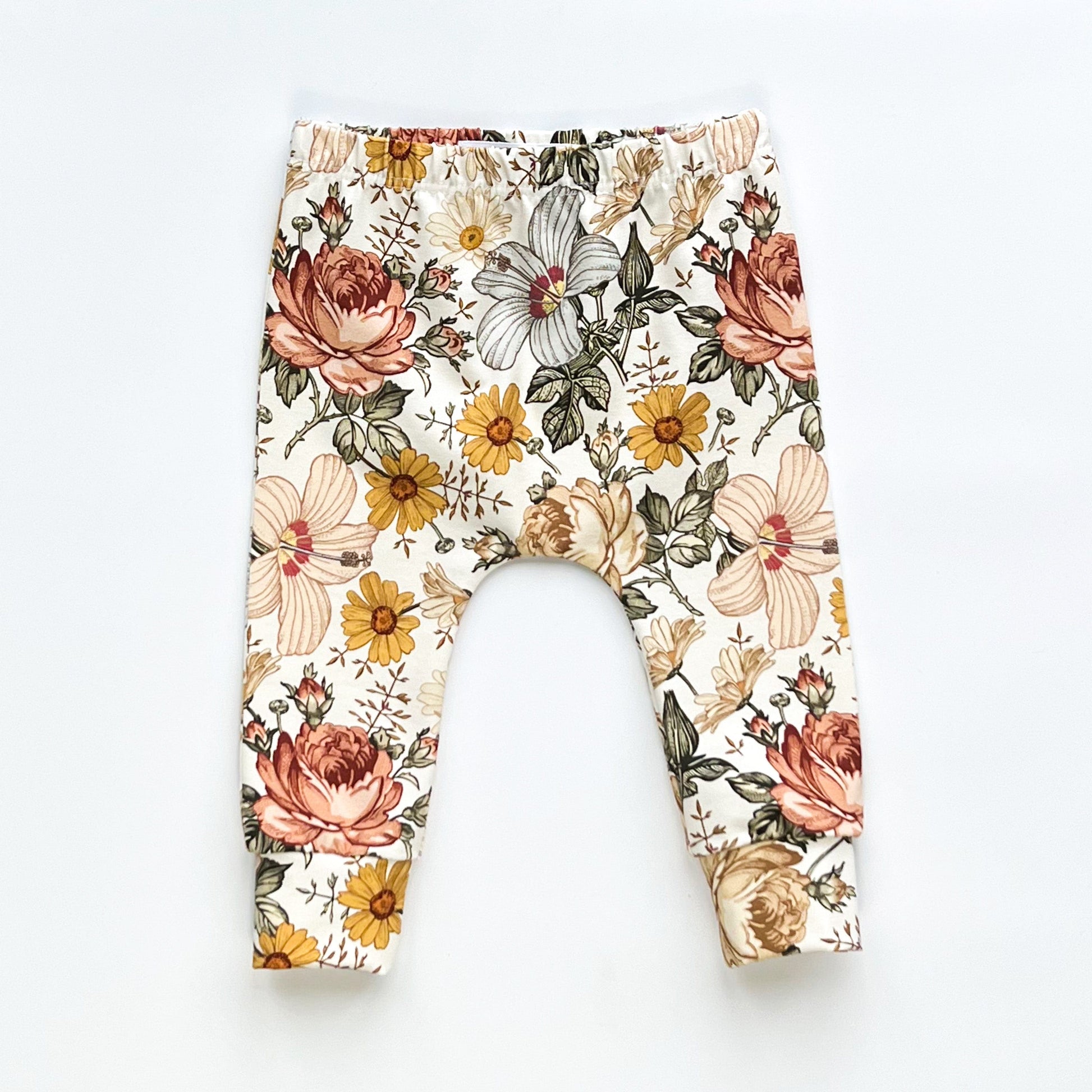 Baby & child leggings with vintage floral print.