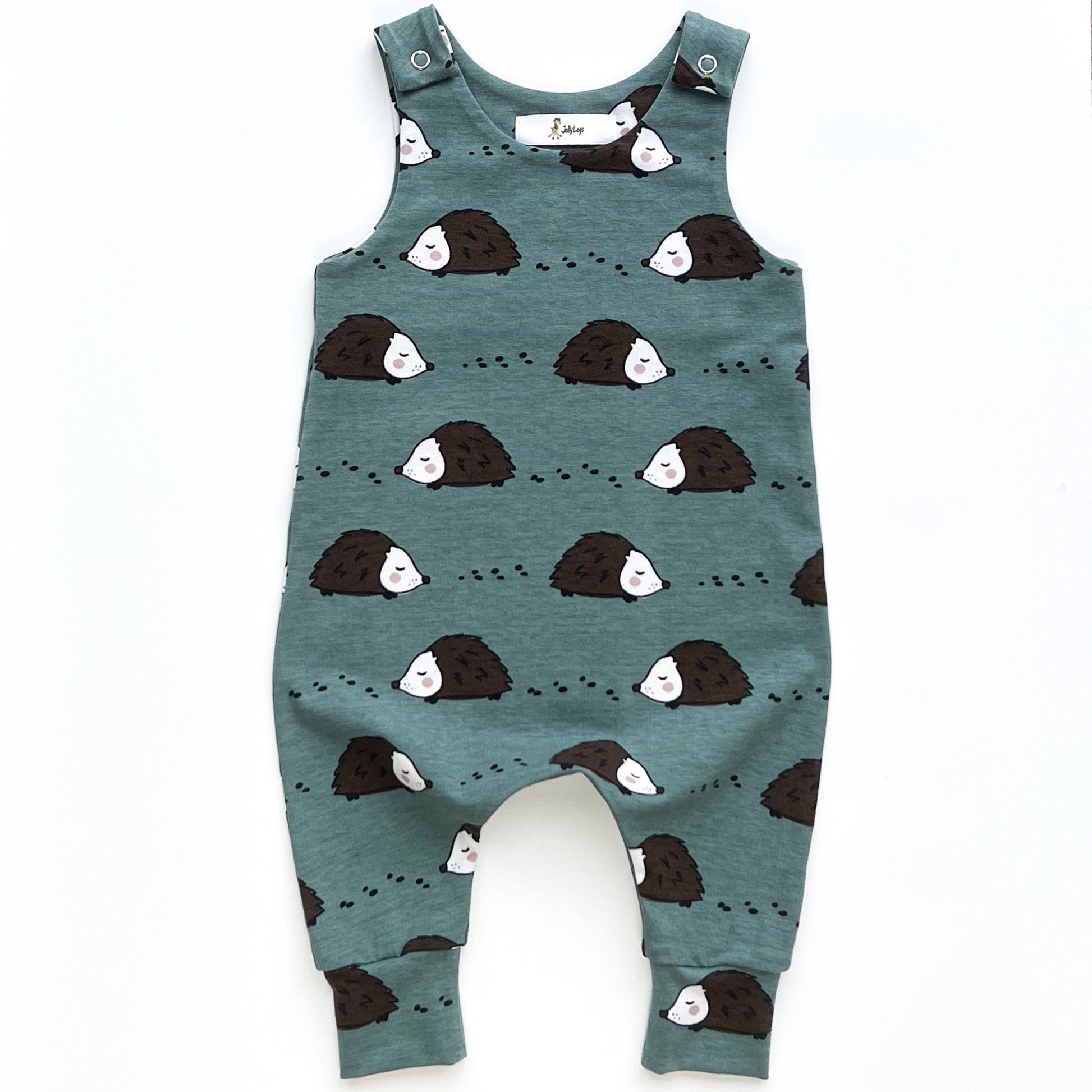 Baby & Child Hedgehogs with Pine Green Background Colour